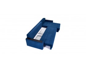 Босс Макс угловой диван Велюр Монолит синий