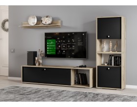 Модульная гостиная Нанси дуб крафт серый/софт черный
