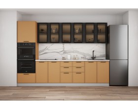 Модульная кухня Марта горчица скин 3,0 м 