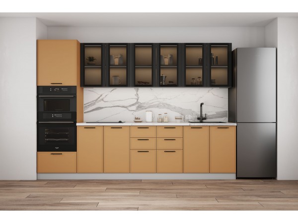 Модульная кухня Марта горчица скин 3,0 м 