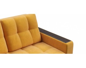 Босс двухместный диван Велюр Монолит желтый