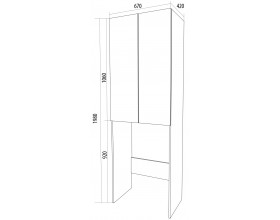 Шкаф Wall Classic 67 2д Белый глянец