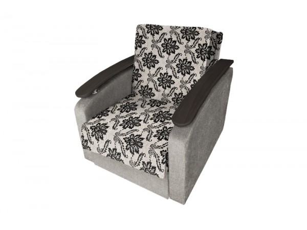 Кресло-кровать Виктория с декором 2 (рогожка вензель коричневый/рогожка беж)