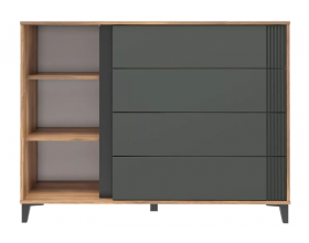 Богемия 463.03 Комод Дуб барокко/Зелёный