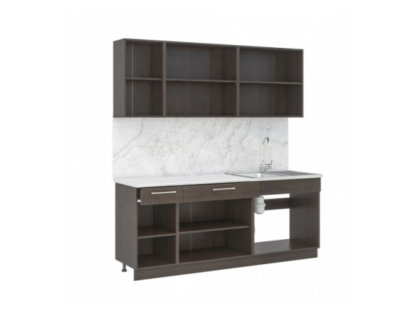 кухня Маша 2,0 м  белый/бетонный камень+угольный камень NEW