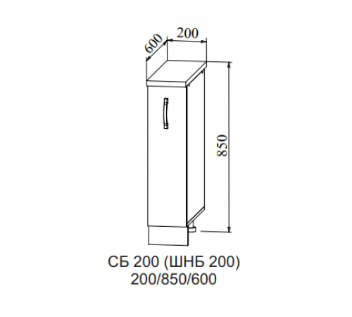 Шкаф нижний С/СБ 200