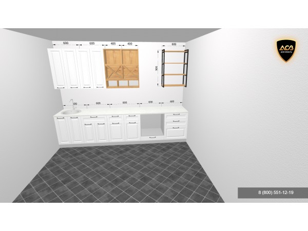 Кухня Вариант фасада Гарда Белый Эмалит