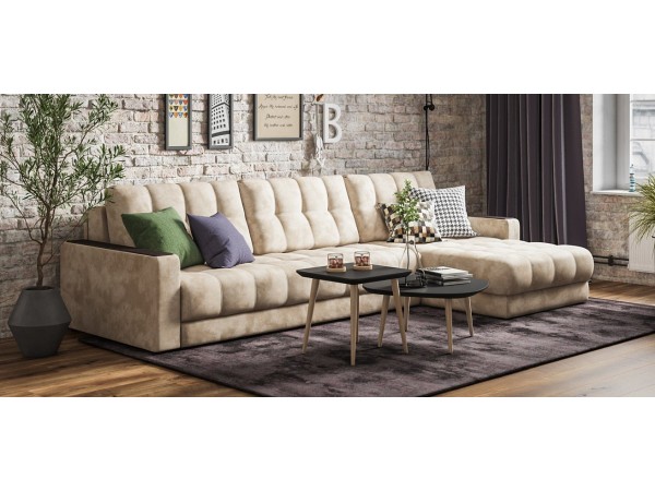 Угловой диван BOSS 3.0 MAX велюр Alkantara пепел Угловой диван BOSS 3.0 MAX велюр Alkantara пепел