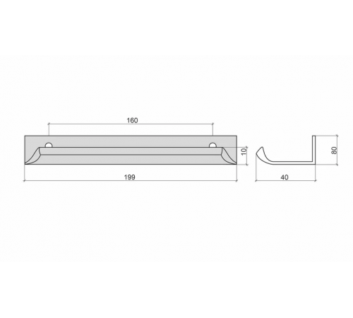  Ручка-скоба 160 профильная (золотая)