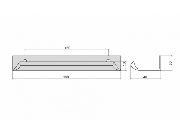 Ручка-скоба 160 профильная (золотая)  Ручка-скоба 160 профильная (золотая)