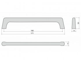 Ручка-скоба 160 матовое золото