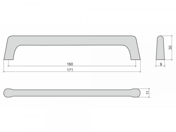 Ручка-скоба 160 матовое золото