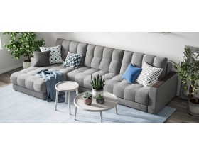 Босс Макс угловой диван Рогожка Мальмо серый