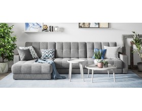 Босс Макс угловой диван Рогожка Мальмо серый