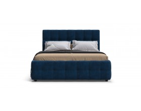 Босс Кровать+ПМ 140*200 Велюр Монолит синий