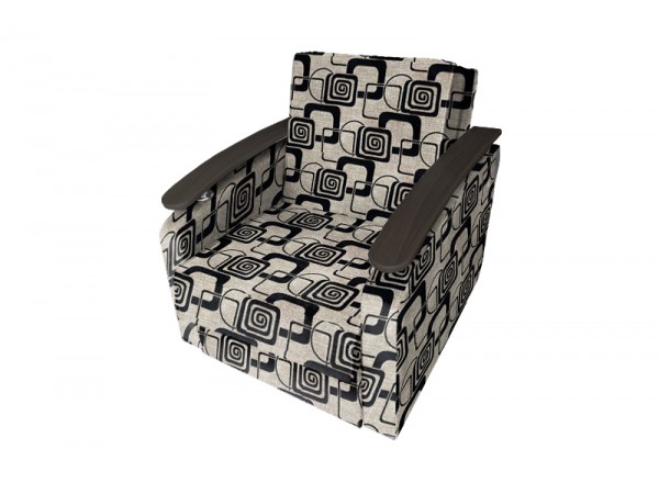 Кресло-кровать Виктория с декором 2 (рогожка кубики коричневые)