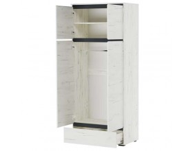 Шкаф 4С1Я "ГРЕТТА" Дуб Крафт белый - Антрацит