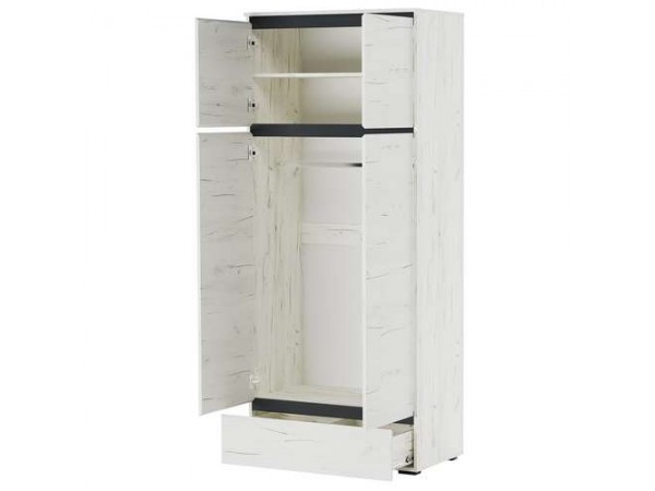 Шкаф 4С1Я "ГРЕТТА" Дуб Крафт белый - Антрацит