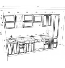 Кухня Вариант фасада Вита Белый 3,2м