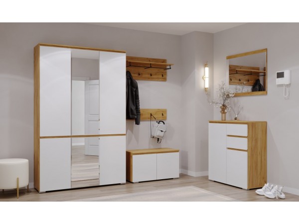  Прихожая "ГРЕТТА" Дуб Крафт золотой - Белый №2