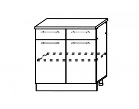 Корпус нижний 2 ящика ШН2Я 800