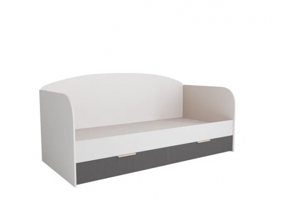 Кровать с ящиками МС Лавис ДКД 2000.1 Белый софт/Графит софт