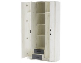 Шкаф Трио Беатрис Крафт белый-Антрацит