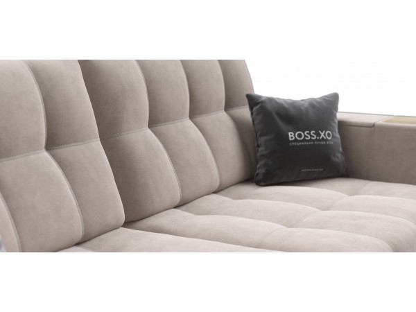 Диван BOSS.XO MAX велюр Monolit латте / WOOD Snow