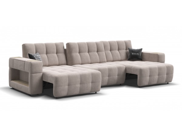 Диван BOSS.XO MAX велюр Monolit латте / WOOD Snow