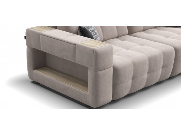 Диван BOSS.XO MAX велюр Monolit латте / WOOD Snow