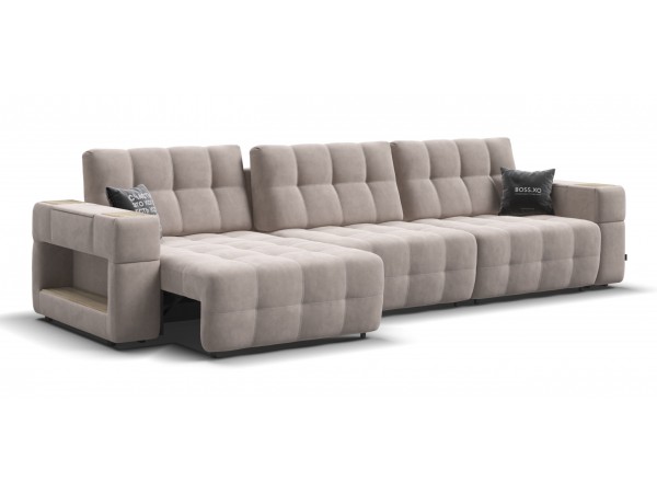 Диван BOSS.XO MAX велюр Monolit латте / WOOD Snow