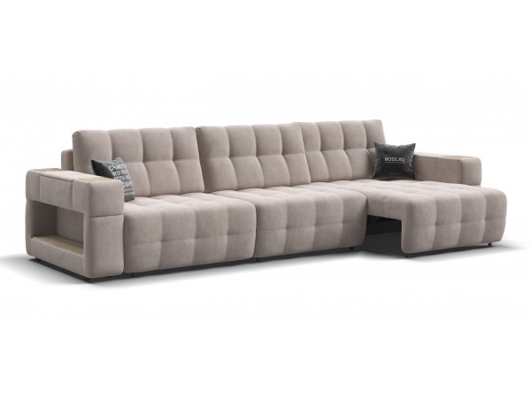 Диван BOSS.XO MAX велюр Monolit латте / WOOD Snow