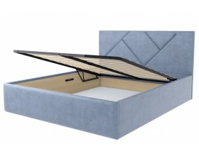 Кровать Лима 1,6 серо-голубая Velutto 12 (Велюр)
