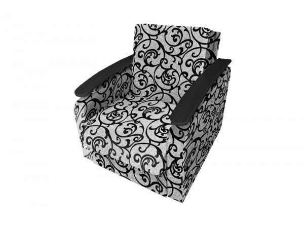 Кресло-кровать Виктория с декором 2 (рогожка завиток черный)