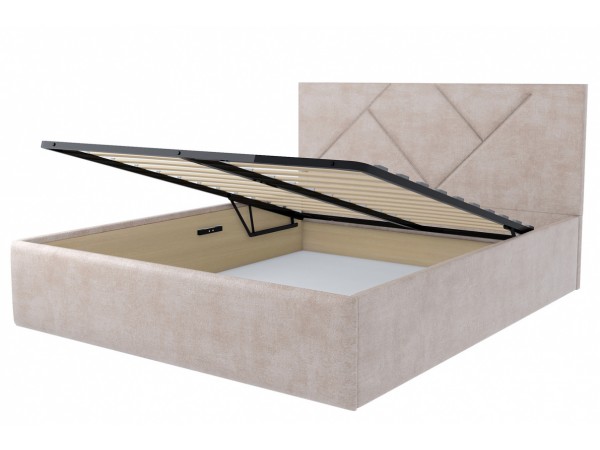 Кровать Лима 1,6 бежевая Velutto 04 (Велюр)