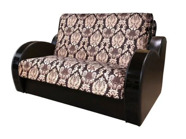 Диван Виктория 140 с декором 3 (велюр вензель подлокотник кожзам коричневый) Диван Виктория 140 с декором 3 (велюр вензель подлокотник кожзам коричневый)