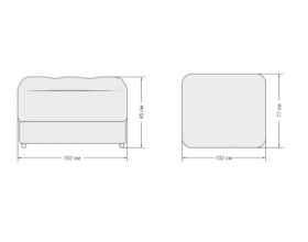 Босс пуф Велюр Монолит синий