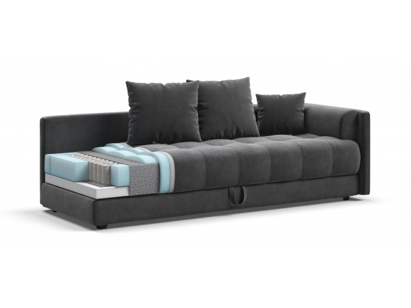 Тахта BOSS велюр Monolit серый