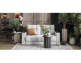 Босс двухместный диван Велюр Монолит сталь