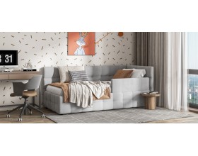 Босс Мини Кровать+ПМ 90*200 Велюр Монолит сталь