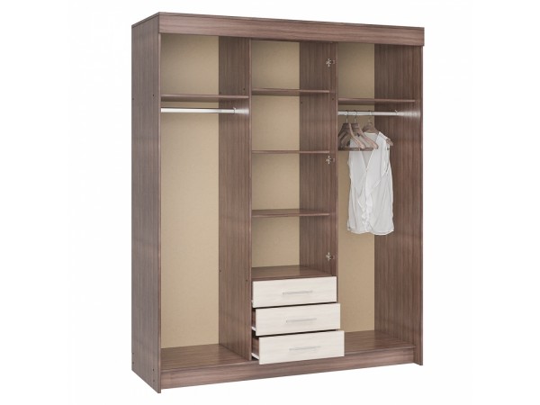 Шкаф-купе Фортуна 1,7 ясень светлый/ясень темный