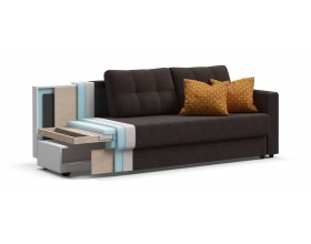 Атланта диван Рогожка Мальмо шоколад