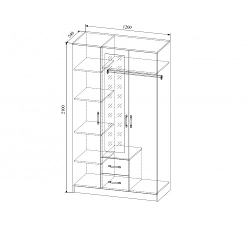 Шкаф 3-х створчатый Софи СШК 1200.1