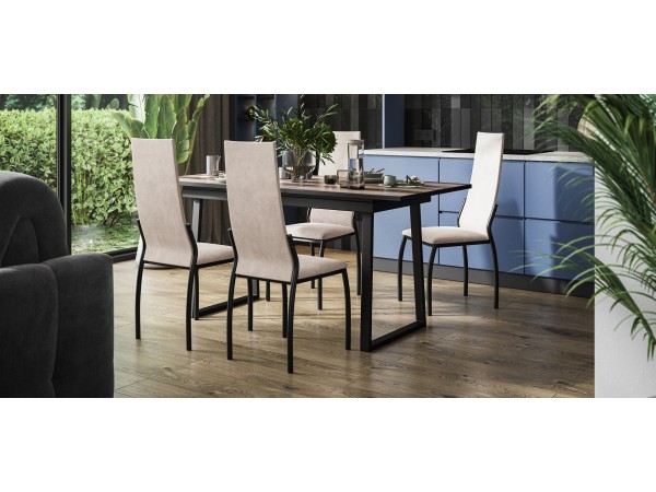 Стул АСТИ NEW 2 шт. велюр Monolit Латте, Чёрный