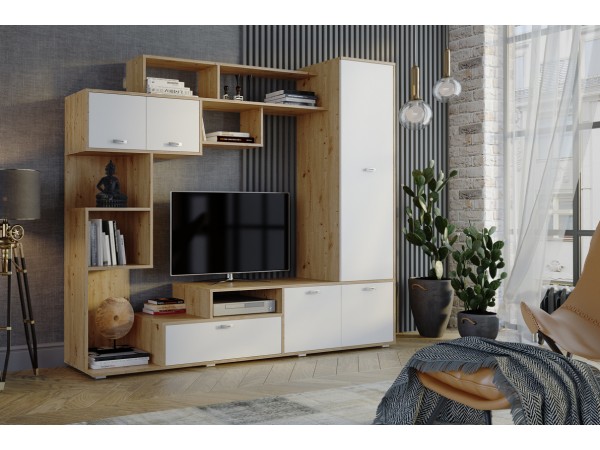 Гостиная Диско дуб дикий/белый СТЛ.150.01