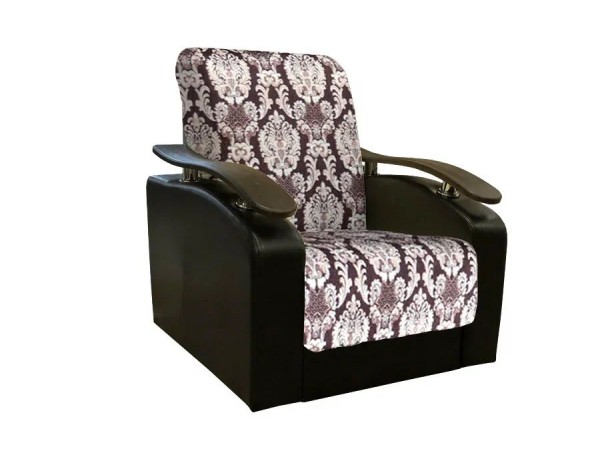 Кресло мягкое Антуан (велюр вензель коричневый/кожзам коричневый)