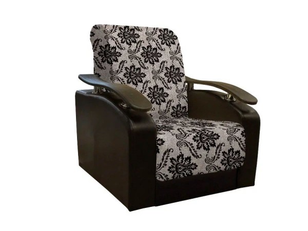 Кресло мягкое Антуан (велюр вензель коричневый/кожзам коричневый)