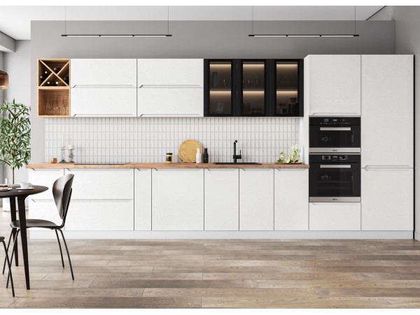 Кухня Тренто Штукатурка белая 4,4 м 