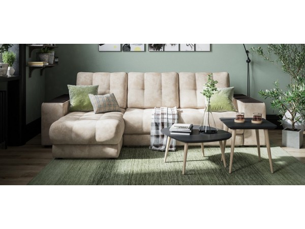 Диван BOSS 3.0 XL угол велюр Alkantara пепел