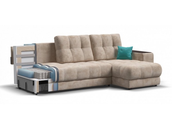 Диван BOSS 3.0 XL угол велюр Alkantara пепел